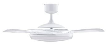 FANAWAY - Ventilateur de plafond LED Evo 1 avec pales extensibles, télécommande et éclairage, blanc 1