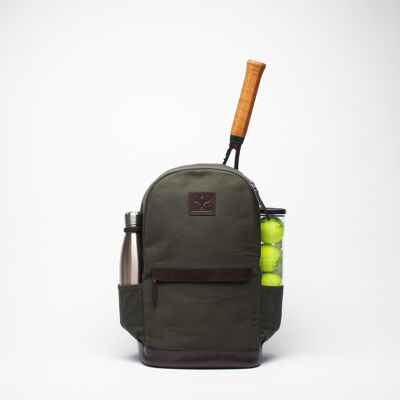 Canvas Tennis Back Pack Olive Green