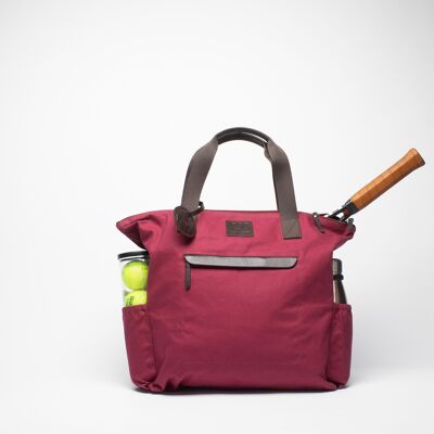 Canvas Tennis Tote Bag Burgundy