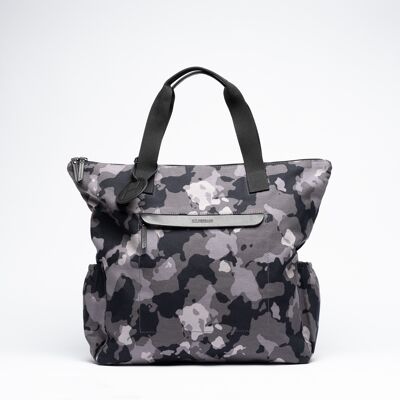 Canvas Tote Bag, Grey Camo