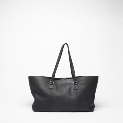 Womens Large Leather Tote Black