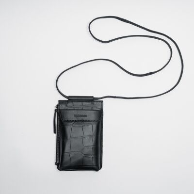 Mobile Phone Bag Black Croco