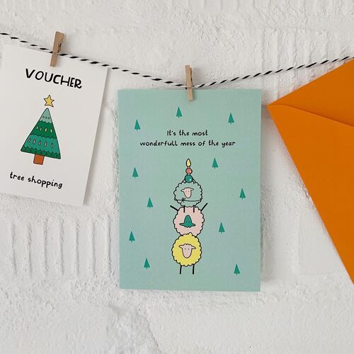 Tree of sheep - Christmas card
