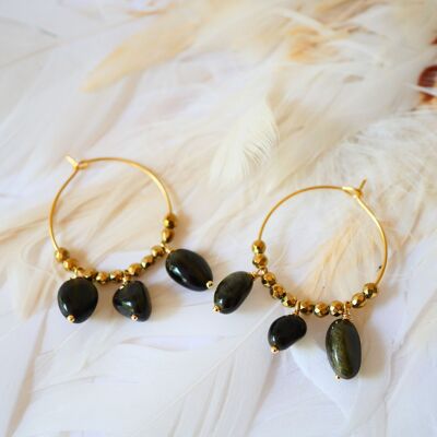 Lou obsidian earrings