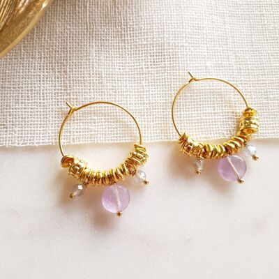 Boucles d'oreilles amethyste - amelia