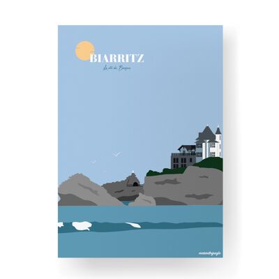 Biarritz im Sommer - mit Titel - 21x29,7cm