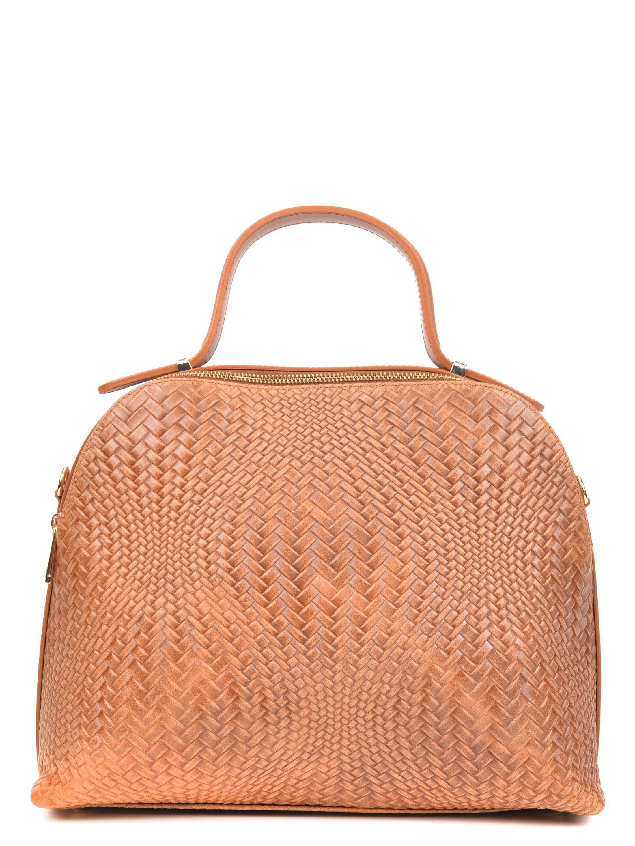 AW21 IR 8081_COGNAC_Borsa con manico superiore