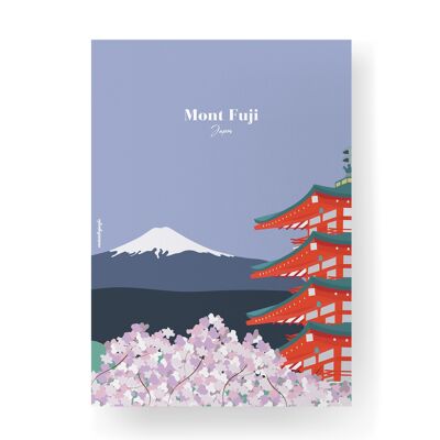 Berg Fuji - mit Titel - 21x29,7cm