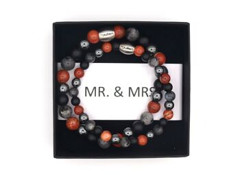 M. & MME. Ensemble de bracelets rouge-noir 2