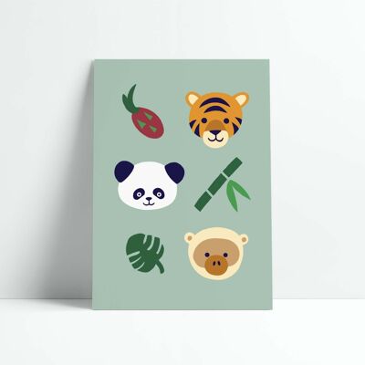 Asian Animals 30x40 cm poster