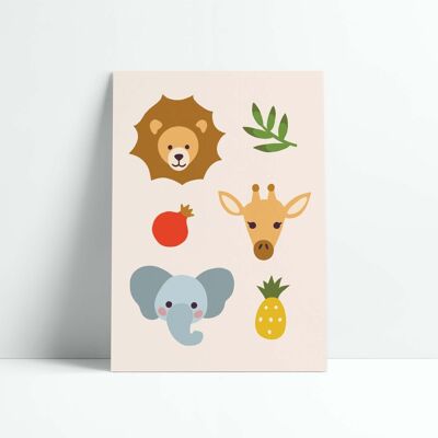 Jungle Animals 30x40 cm poster