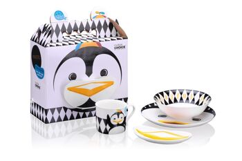 Ensemble de vaisselle Pop Penguin 4pcs pour enfants, porcelaine 1