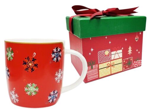 Christmas Porcelain Mug -350ml in Music Box Red