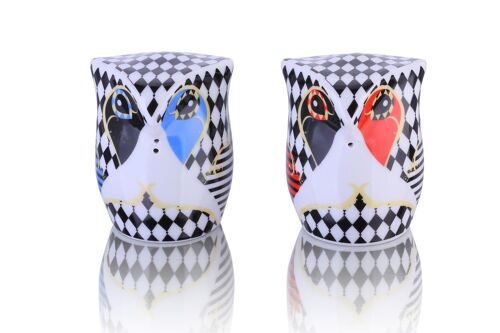 Owltes Rhombus –2pc Owlets Salt & Pepper Set, porcelain