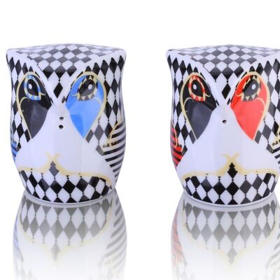 Owltes Rhombus – 2 pièces Owlets Salt & Pepper Set, porcelaine