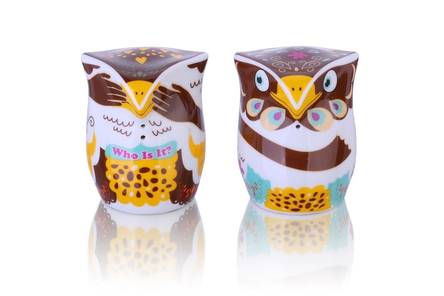 Owlets Hoo is it – Set 2 pezzi di gufi sale e pepe, porcellana