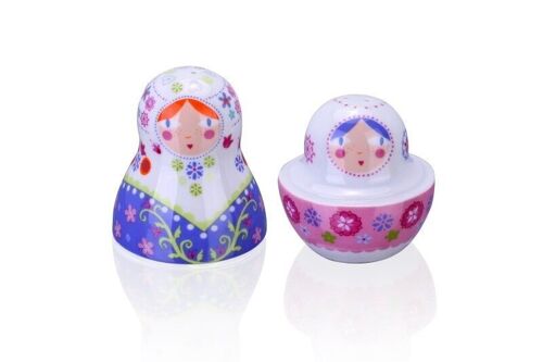 Floral Doll– Matrioshka, Salt & Pepper Set, porcelain