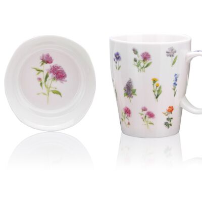 Spring Meadow, Mug with lid/saucer, Porcelain New Bone China