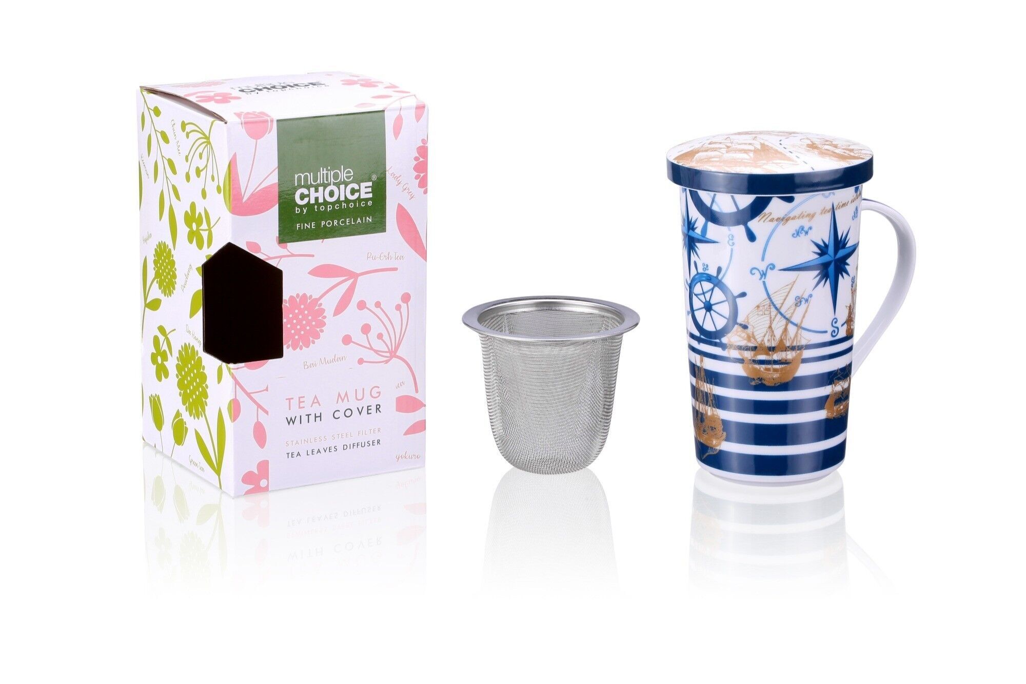 Tazza in Porcellana con Filtro Motivi Marinaio