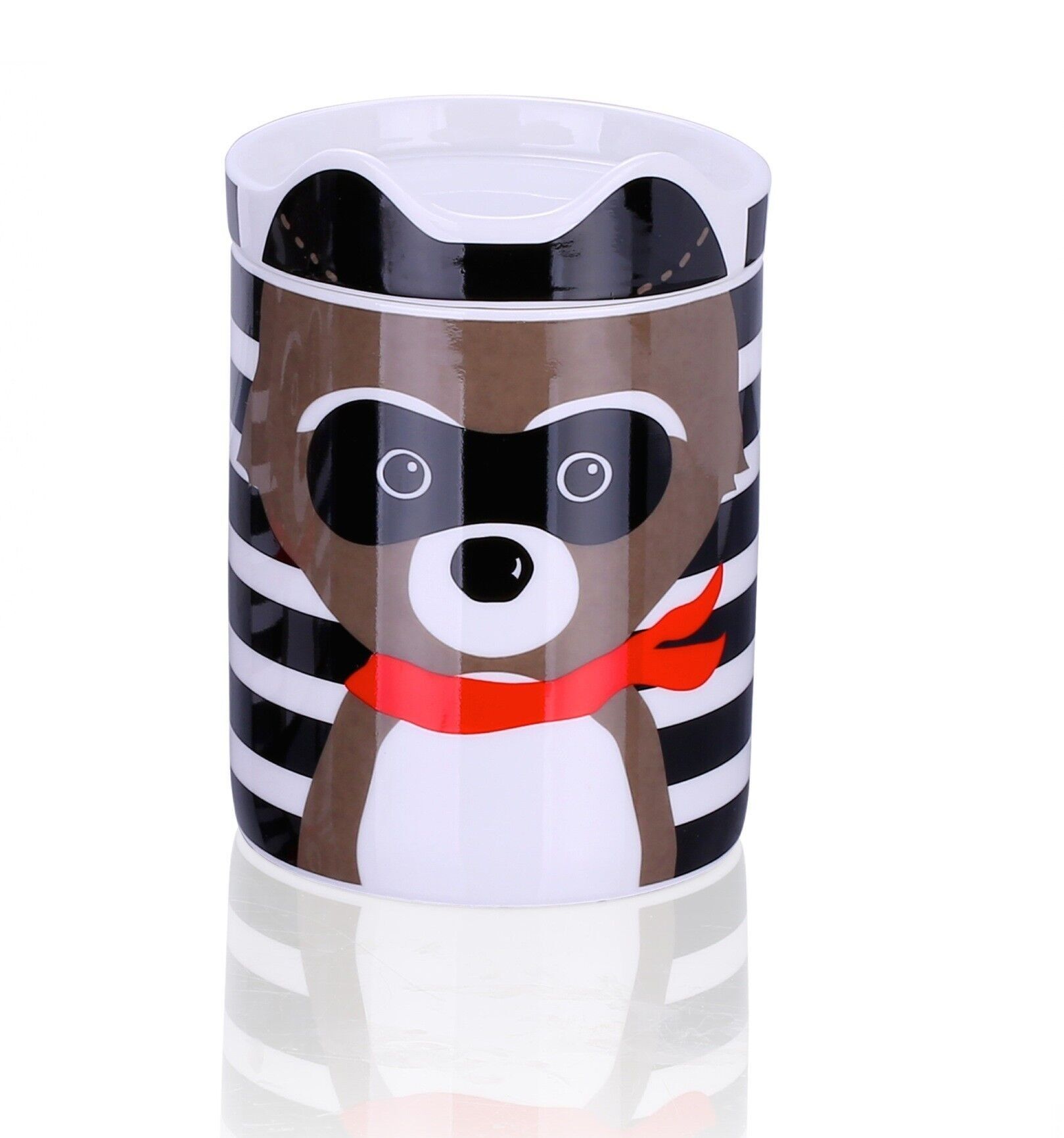 Raccoon Ricky, 2 tazze Happy Head con coperchio, New Bone China