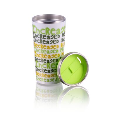 Verde, Thermo Mug doppia parete, porcellana e acciaio, 400 ml