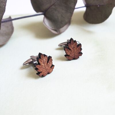 leaf cufflinks