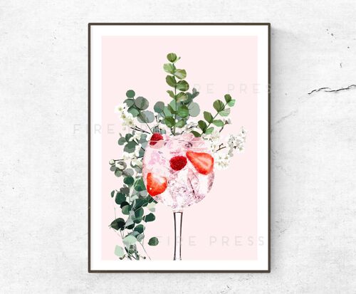 Pink Gin Glass Poster__A1 (23.4"x33.1") / Mint