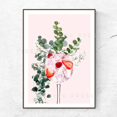 Poster in vetro rosa Gin__A1 (23,4 "x 33,1") / menta