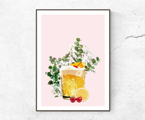 Whiskey Sours Cocktail Poster__A1 (23.4"x33.1") / Orange