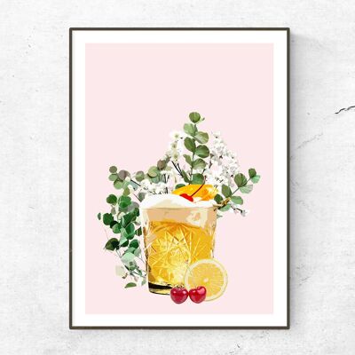 Whiskey Sours Cocktail Poster__A1 (23.4"x33.1") / Orange