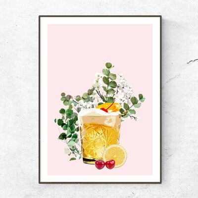 Whisky Sours Cocktail Poster__A1 (23.4"x33.1") / Orange