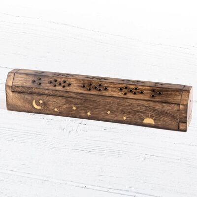 Incense Box- Monn, Stars and Sun Ray