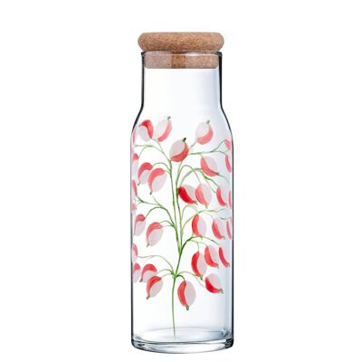 Hand painted 1L carafe - Glycine Rouge