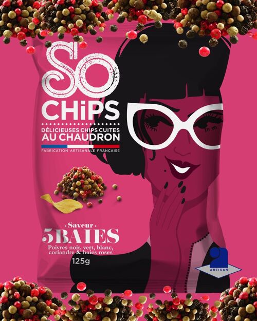 Chips aux 3 Poivres et baies 125 g Label Qualité Artisan