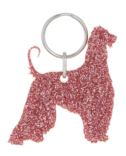 Glitter Afghan Hound Keyring