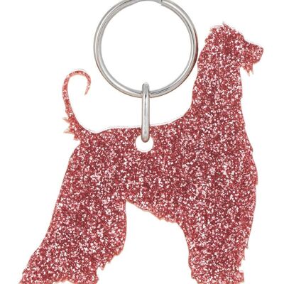 Glitter Afghan Hound Keyring