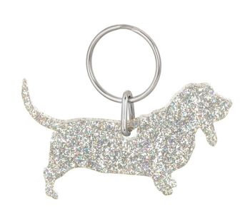 Porte-clés Basset Hound Glitter 1