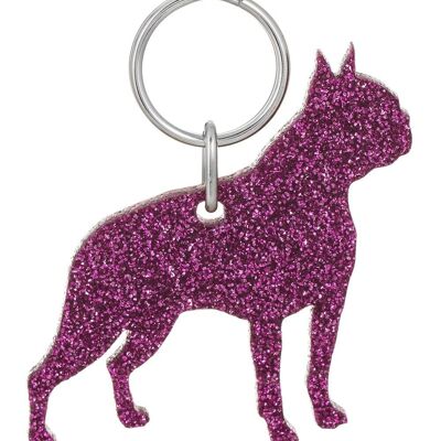 Porte-clés Glitter Boston Terrier