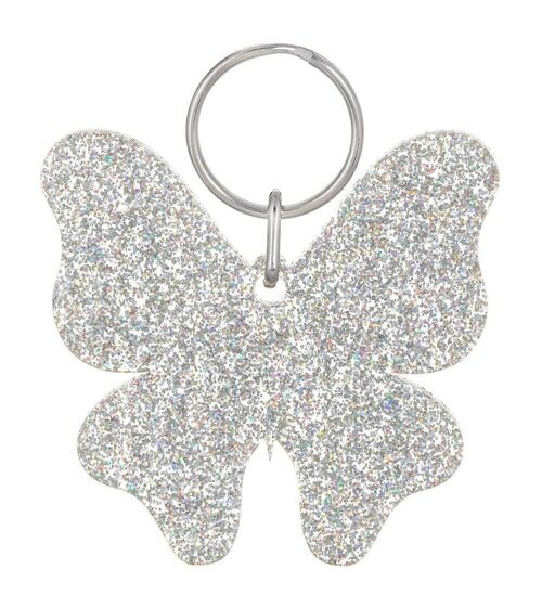 Glitter Butterfly Keyring