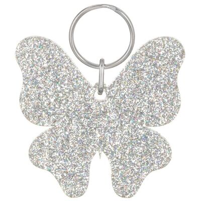 Glitter Butterfly Keyring
