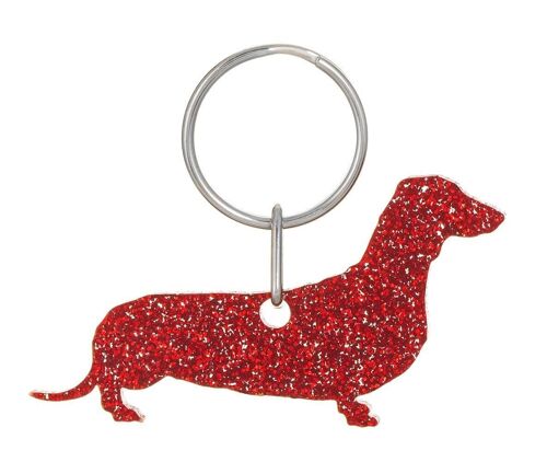 Glitter Dachshund Keyring