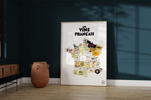 Carte de France des vins - Idée cadeau pour amoureux du vin