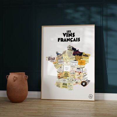Mappa dei vini francesi - Idea regalo per gli amanti del vino