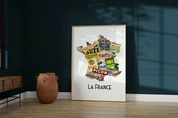 Carte de France des alcools - Affiche 30x40 cm - Idée cadeau pour amoureux de spiritueux 2