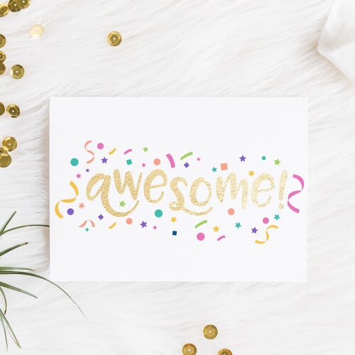 Awesome! Foiled Greeting Card