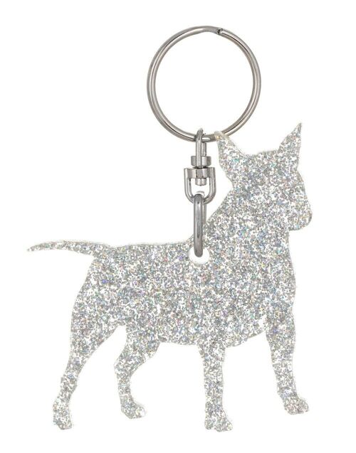 Glitter Miniature Bull Terrier Keyring