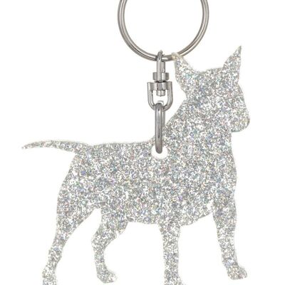 Glitter Miniature Bull Terrier Keyring