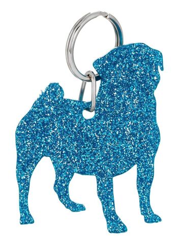 Porte-clés Glitter Pug Style 2 1