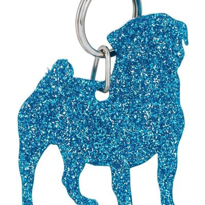 Porte-clés Glitter Pug Style 2