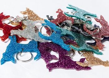 Porte-clés Glitter Pug Style 2 3